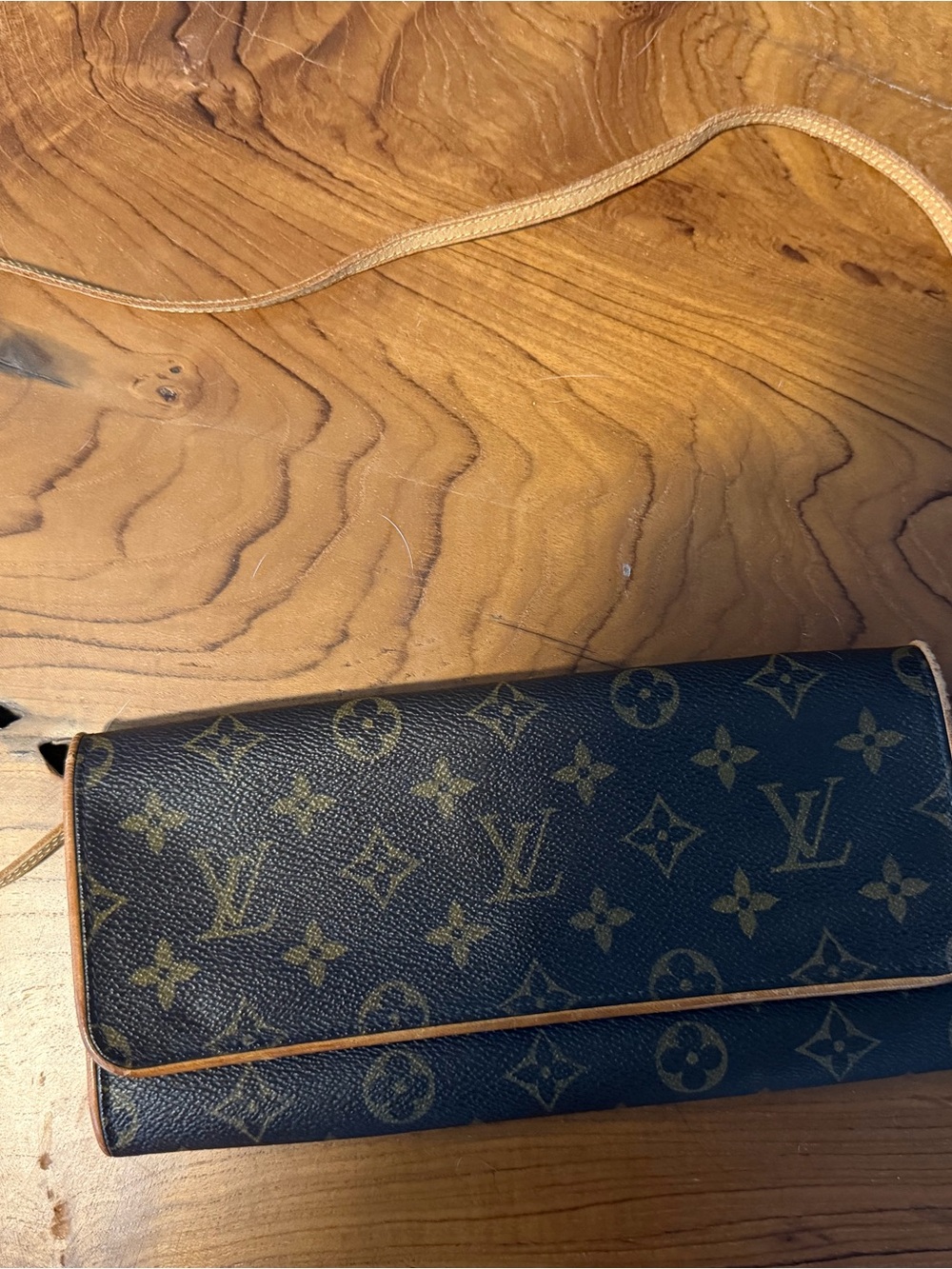 Louis Vuitton Monogram Canvas Clutch Wristlet - Brown/Tan
